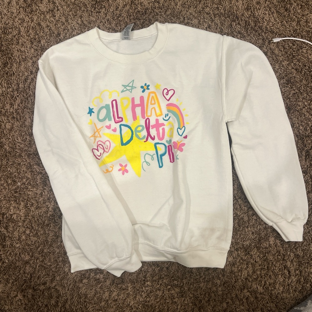 White Alpha Delta Pi Sweatshirt